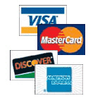 All major credit cards accepted!  Call us today for the latest pricing!